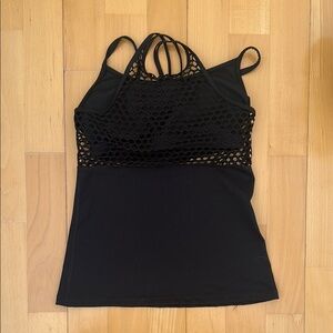 POPFLEX Black Mesh Detail Top